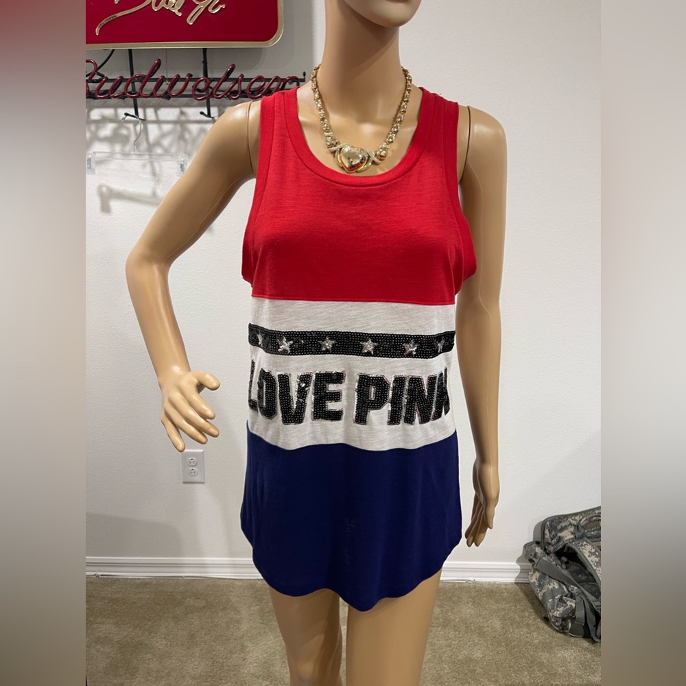 Victoria’s Secret Pink Bling Sleeveless Racerback Tank, Size XS